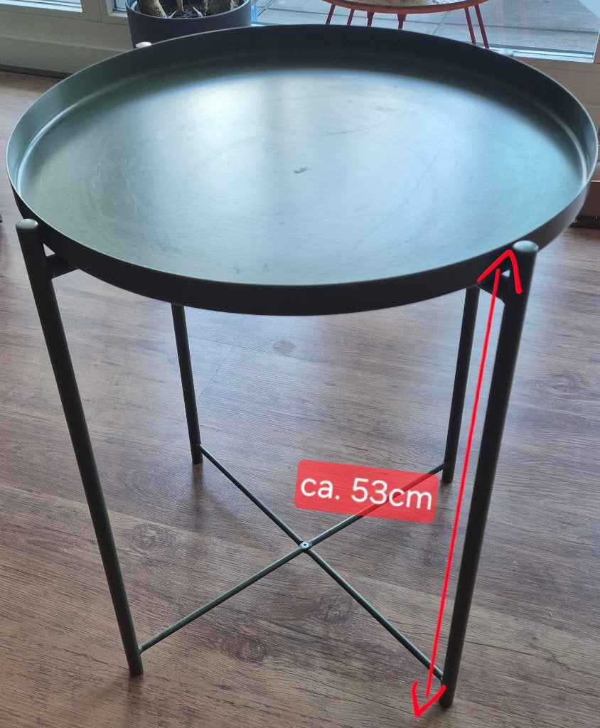 Bijzettafeltje metaal, Ophalen, Minder dan 45 cm, Minder dan 55 cm, Metaal of Aluminium