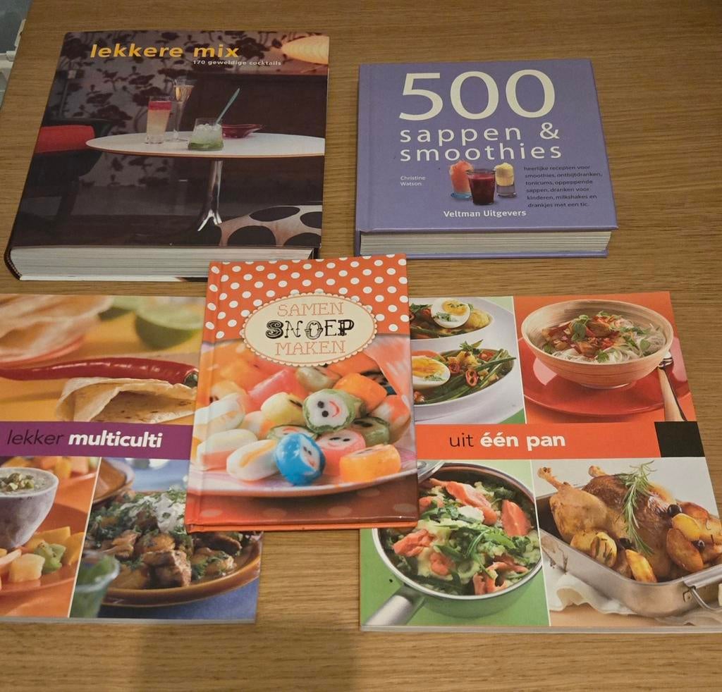 Kookboeken pakket 5 stuks, Boeken, Kookboeken, Hoofdgerechten, Ophalen of Verzenden, Zo goed als nieuw, Gezond koken