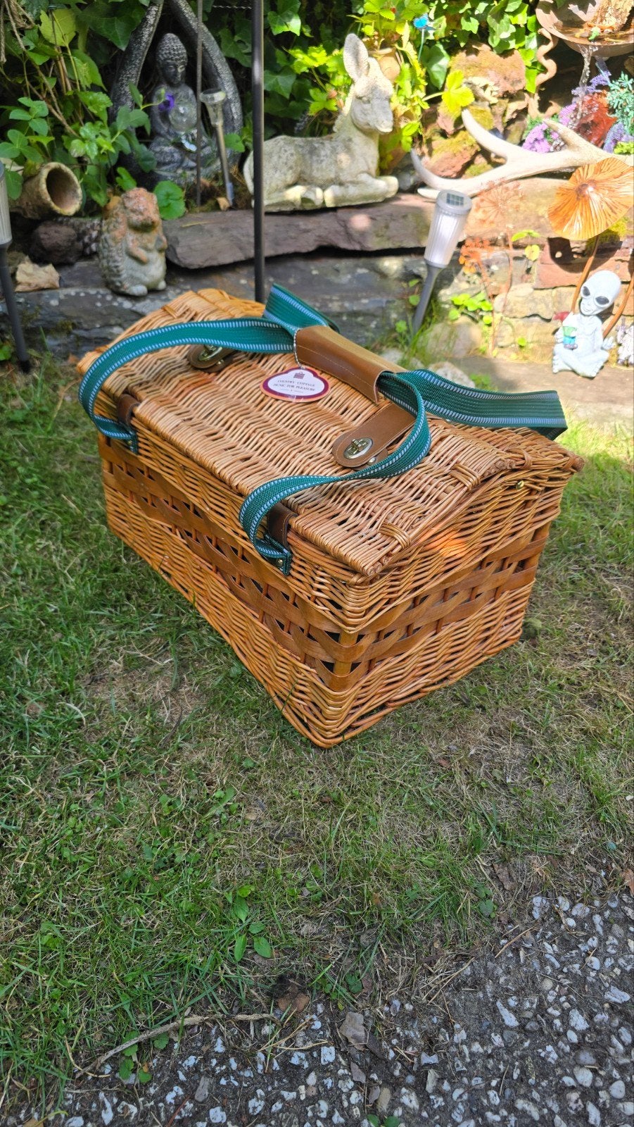 Rieten picknick mand voor 4 personen compleet, Ophalen, Nieuw