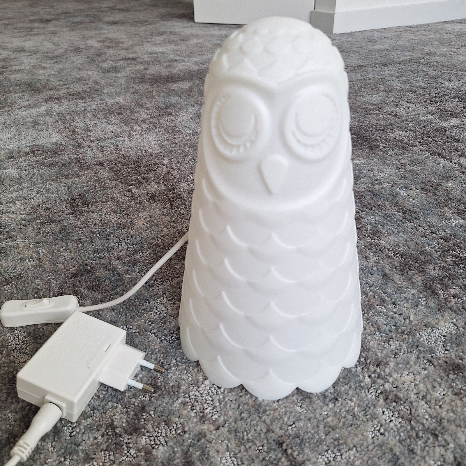 IKEA LED Tafellamp Uil - 23 cm, Kunststof, Kinderlamp, 23 cm, Wit
