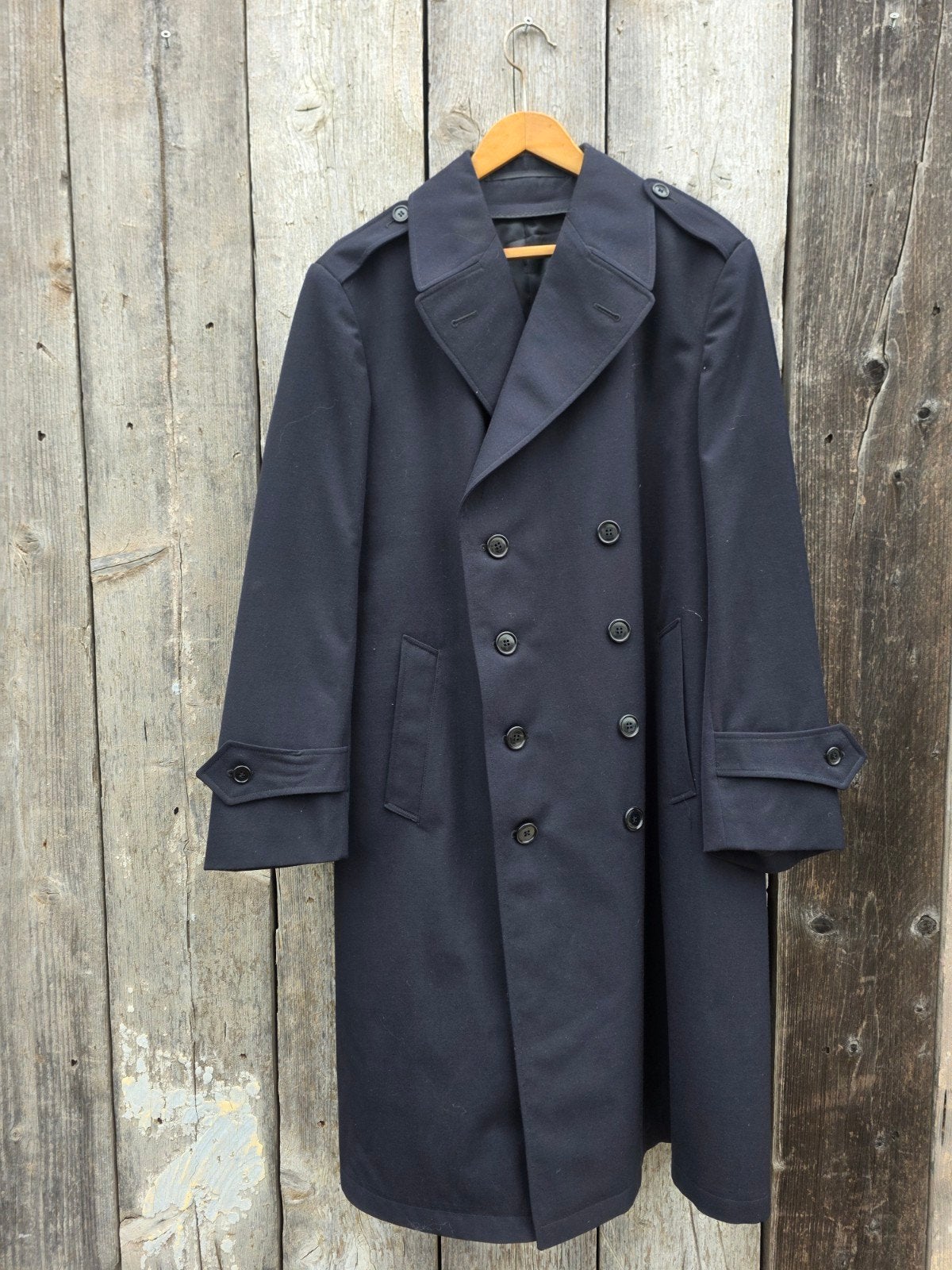 Nieuwe Marine Vintage wollen jas - Marineblauw - Maat 46, Blauw, Nieuw, Ophalen of Verzenden, Hedex
