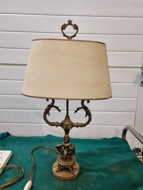 tafellamp twee armig antiek vis met meisje, Ophalen of Verzenden, 'T Olde Gre-j, Info@toldegrej.nl, Endepoelstraat 20f Didam