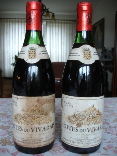 Côtes du Vivarais VDQS, Ardéche (2 flessen) 11,5 Vol., Ophalen, Frankrijk, Zo goed als nieuw, Rode wijn