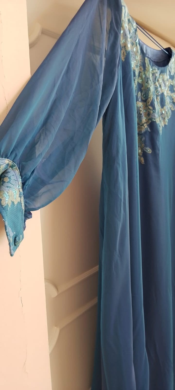 mooie chiffon japon, Verzenden, Zo goed als nieuw, Blauw, Galajurk