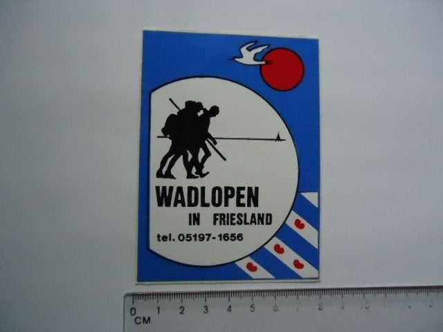 sticker oud Wadlopen friesland Holwerd wandelsport dokkum, Verzenden, Zo goed als nieuw, Bedrijf of Vereniging