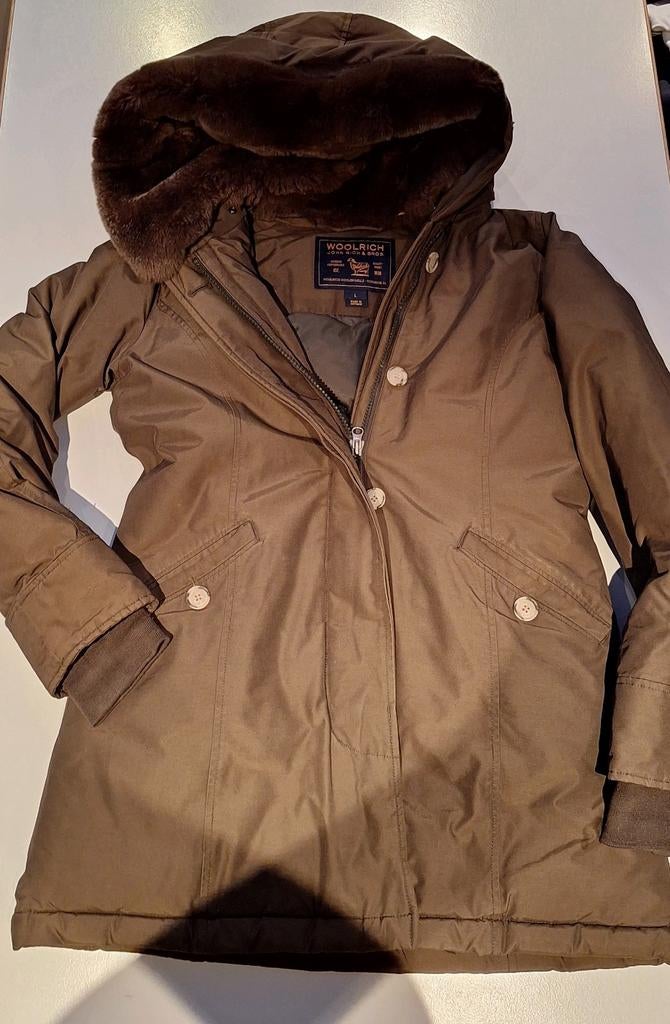 Groene Woolrich winterjas dames - Maat M/L, Maat 42/44 (L), Ophalen of Verzenden, Woolrich, Gedragen