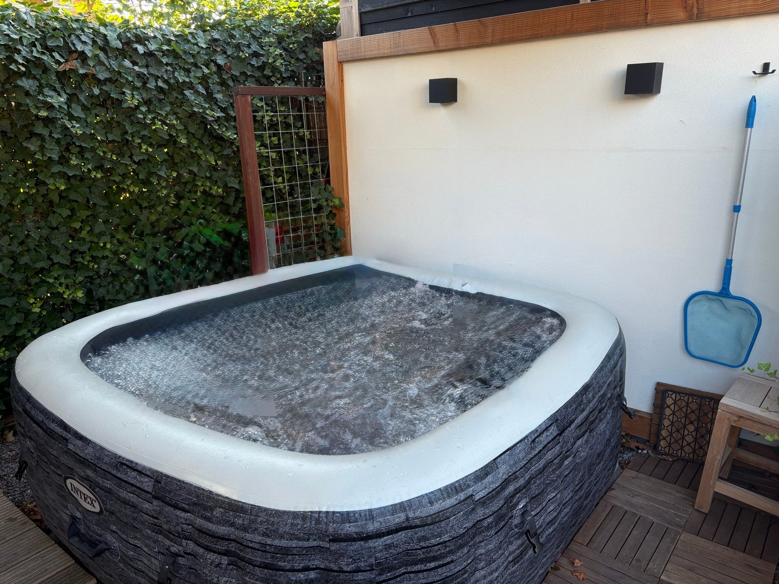 Intex Pure Spa Zoutsysteem Jacuzzi Compleet, Ophalen, Gebruikt, Vierkant, Opblaaszwembad