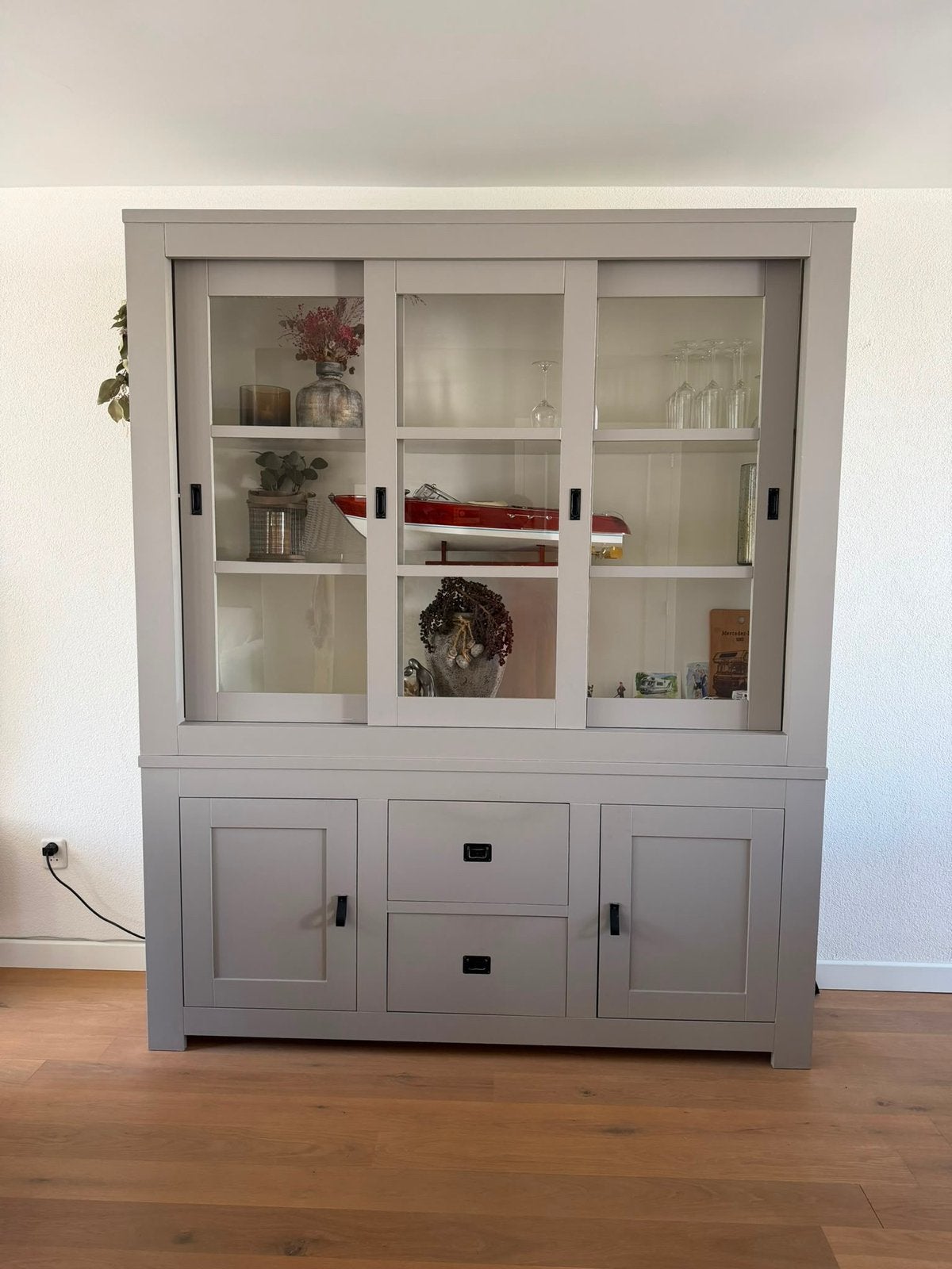 Buffetkast, Vitrine kast, dressior landelijk, Ophalen, 200 cm of meer, 150 tot 200 cm, 25 tot 50 cm