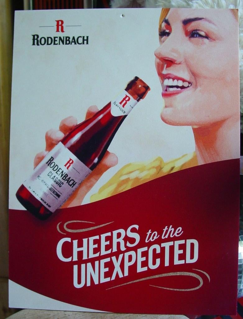 RODENBACH REKLAME -KUNSTSTOF-, Verzamelen, Ophalen of Verzenden, Gebruikt, Reclamebord, Plaat of Schild, Overige merken