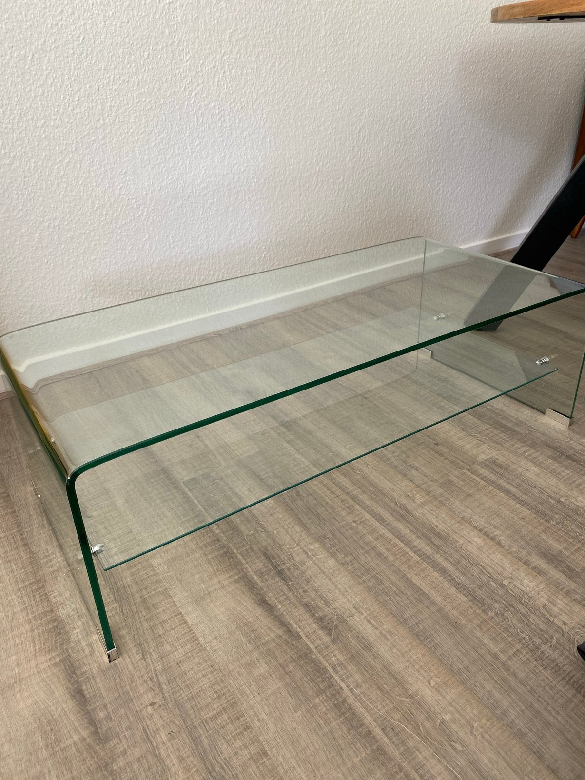 Glazen salontafel, Huis en Inrichting, Tafels | Salontafels, Ophalen, Minder dan 50 cm, Gebruikt, 50 tot 100 cm