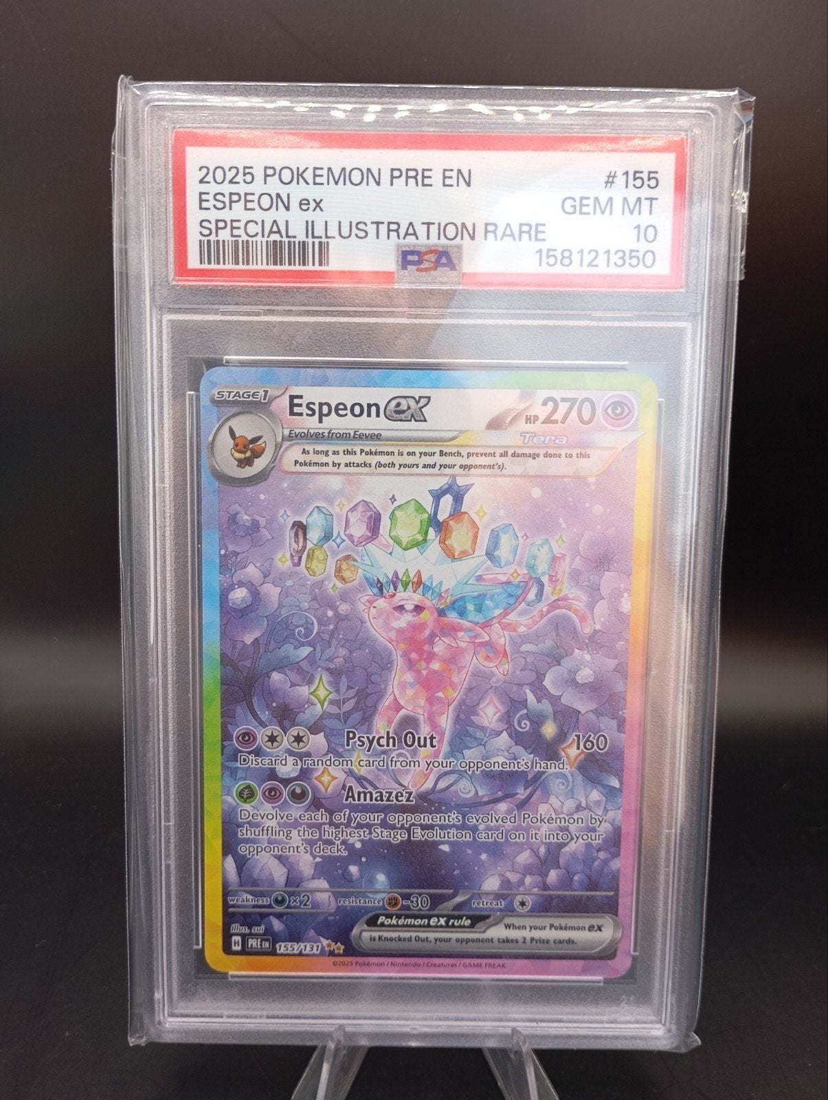 Espeon ex Special Illustration Rare PSA 10 Pokémon Kaart, Ophalen of Verzenden