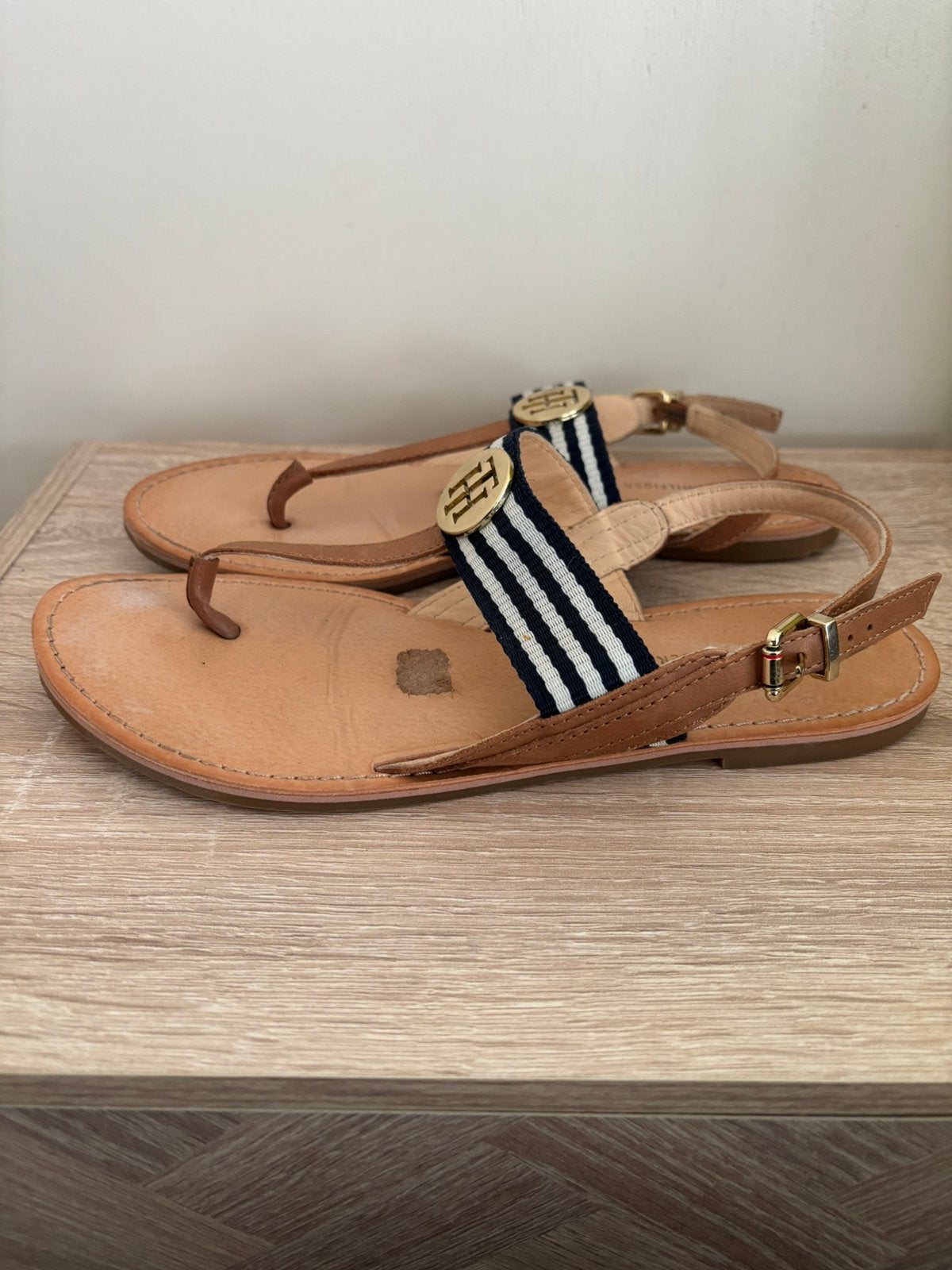 Tommy hilfiger sandalen maat 39, Blauw, Gedragen, Sandalen of Muiltjes, Ophalen of Verzenden