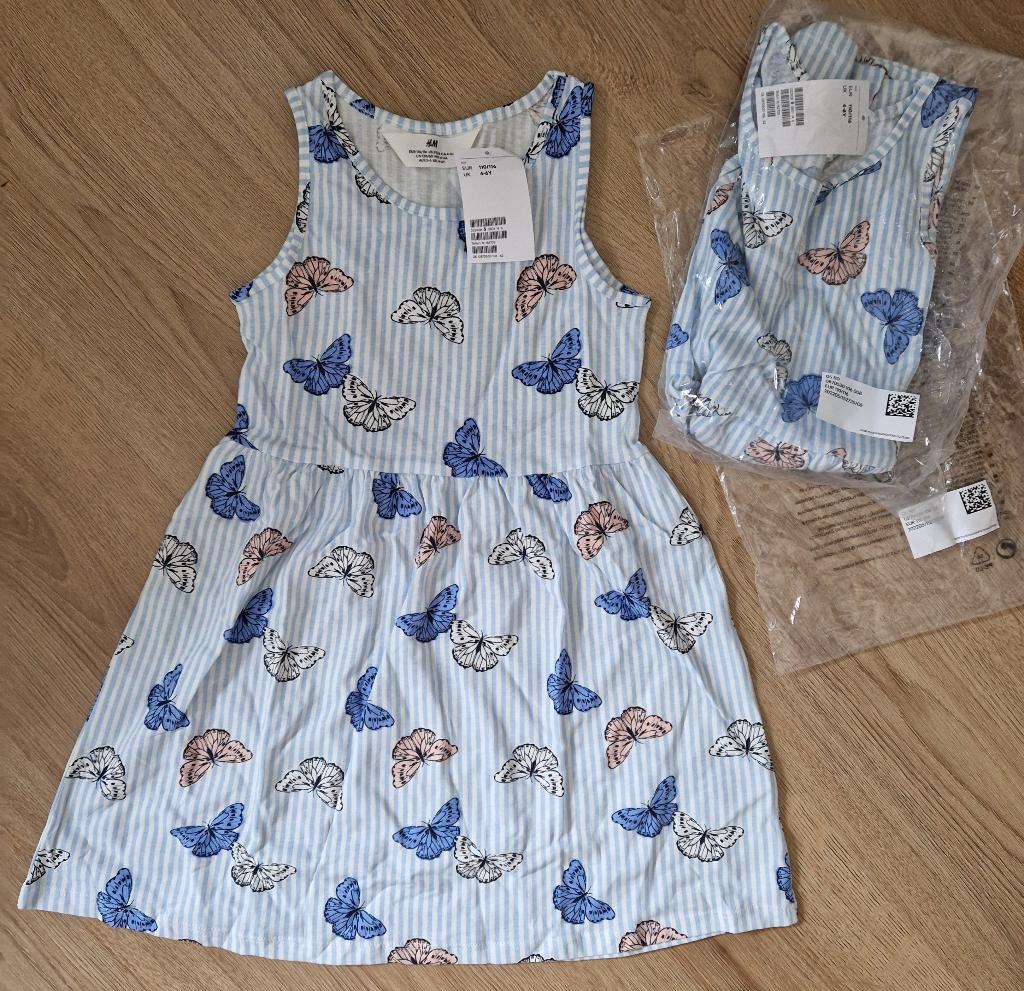 2 x meisjes jurk met vlinders H&M maat 110/116 *NIEUW*, Kinderen en Baby's, Kinderkleding | Maat 110, Meisje, H&M, Nieuw, Ophalen of Verzenden