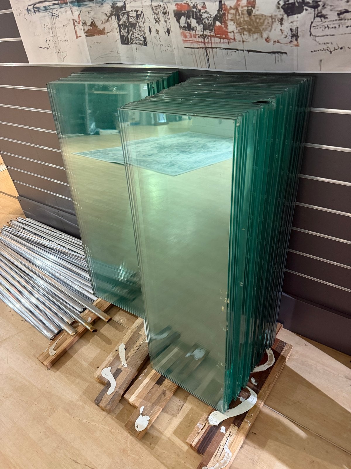 Partij glasplaten, Doe-het-zelf en Verbouw, Glas en Ramen, Ophalen, Minder dan 80 cm, 80 tot 120 cm, Nieuw