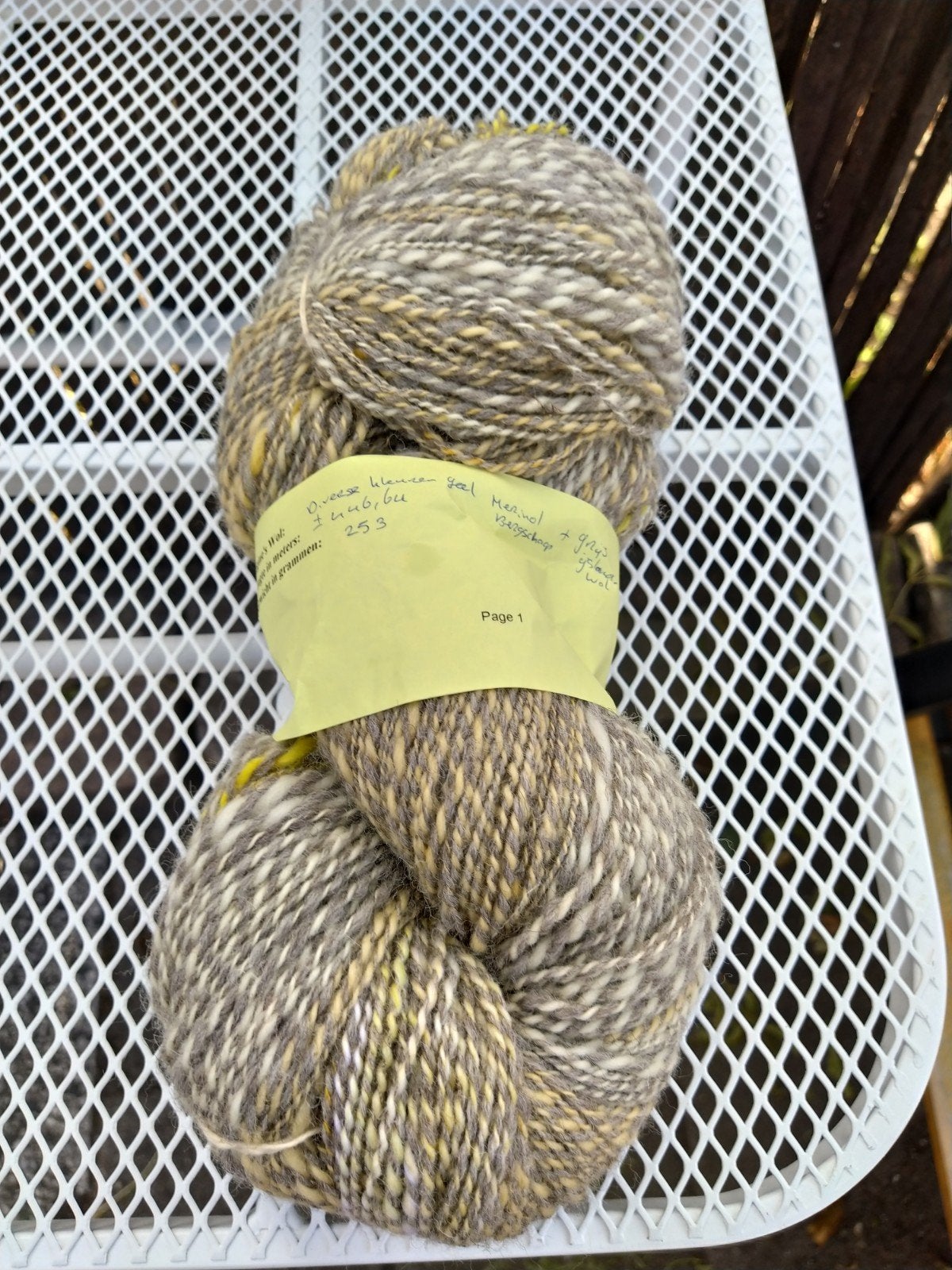 Zelfgesponnen strengen wol Merino/Bergschaap/IJslandse, Ophalen of Verzenden, Nieuw, Breien of Haken, Wol of Garen