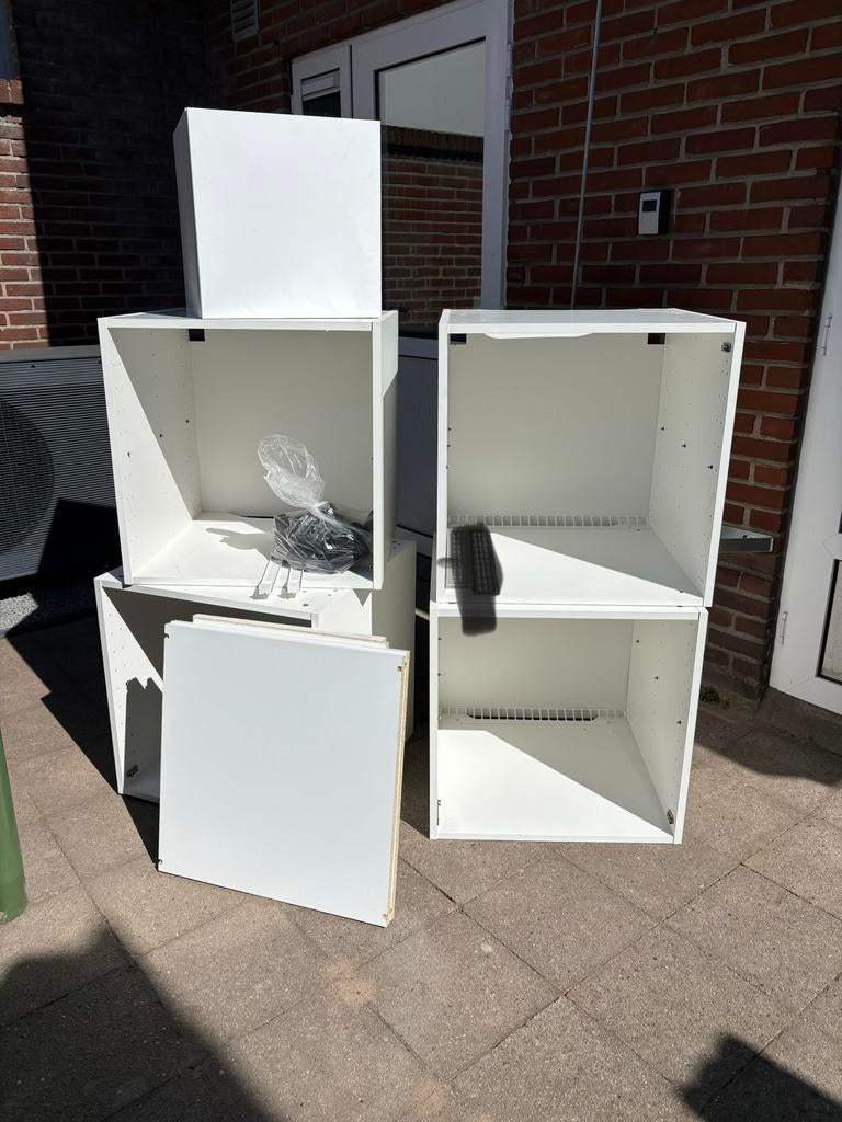 IKEA BOVEN KEUKENKASTEN 4 stuks + 1 klein kastje, Ophalen, Gebruikt, Zwart, 50 tot 100 cm