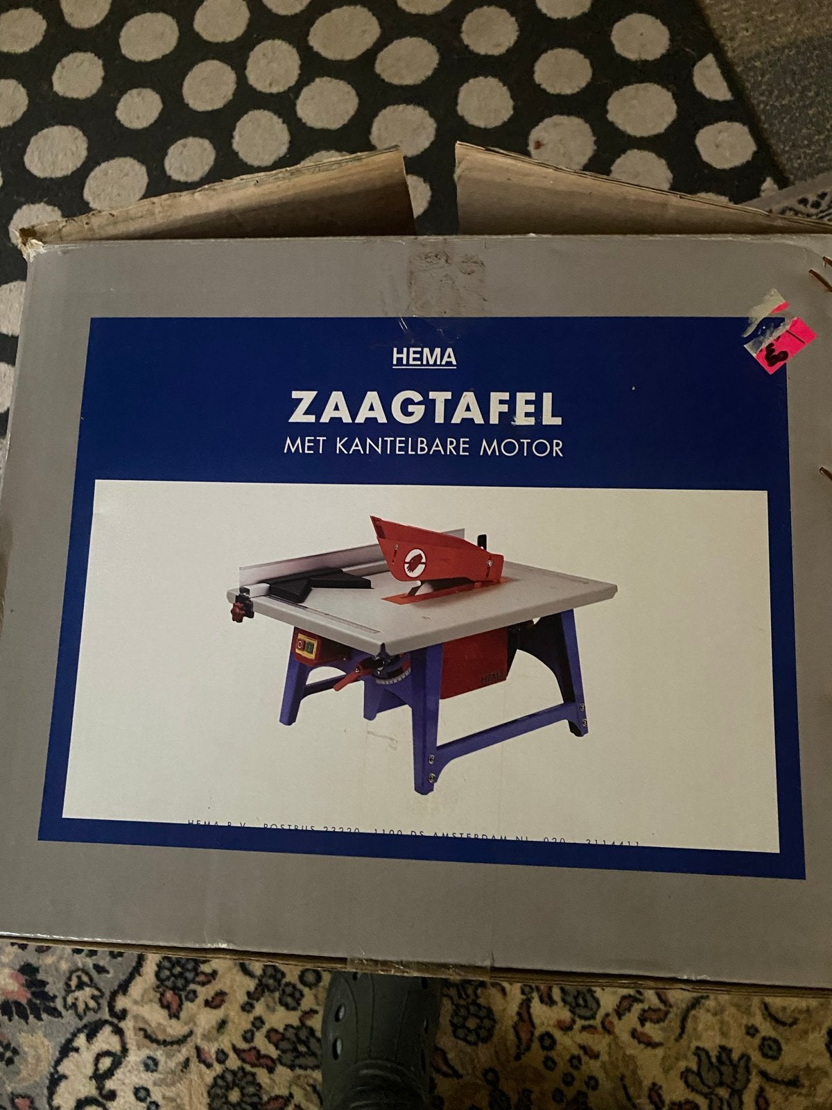 Hema Zaagtafel met Kantelbare Motor - Nieuw in Doos, Cirkelzaag, Nieuw, 600 tot 1200 watt, Ophalen of Verzenden