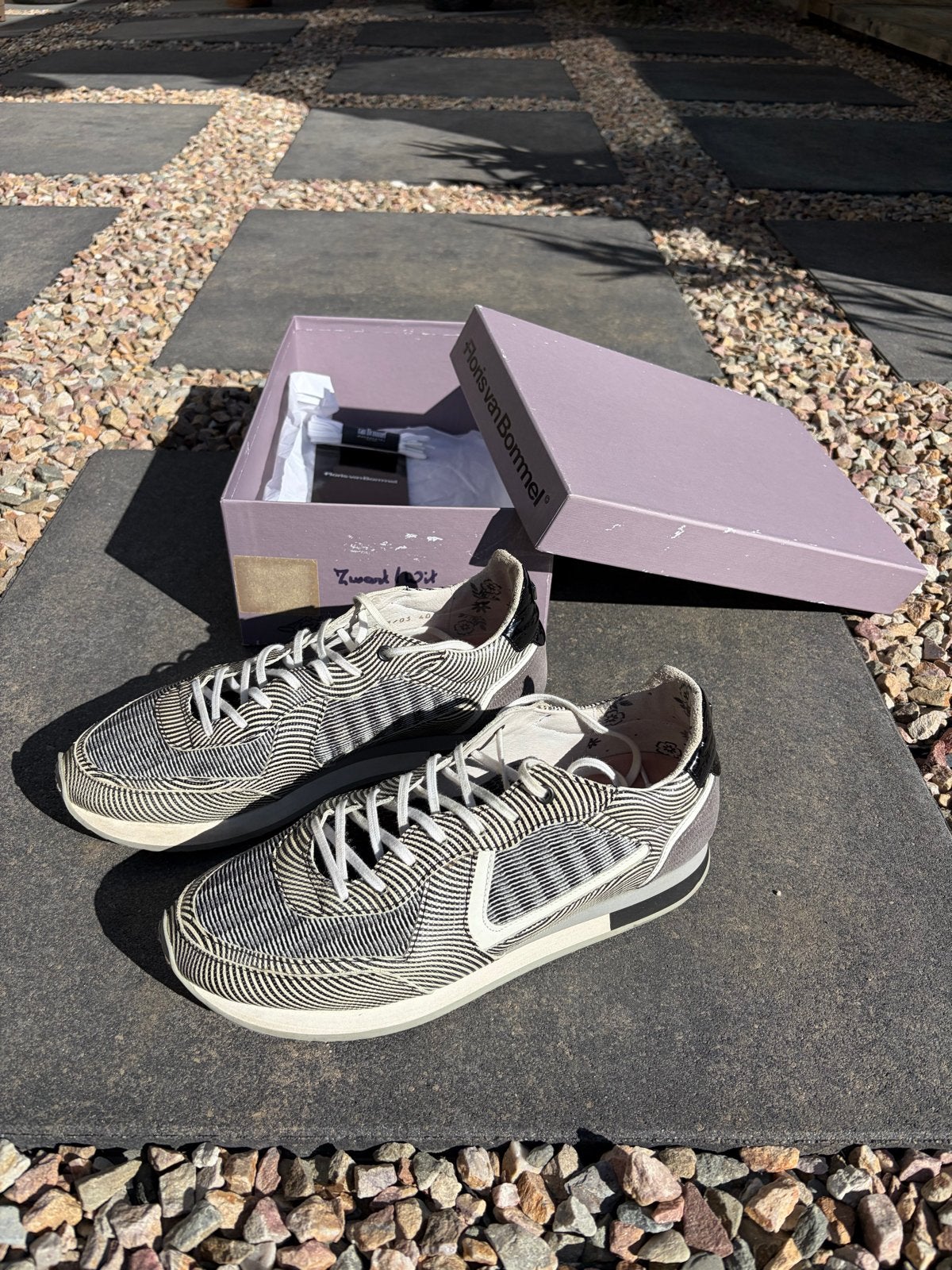 Floris van Bommel sneakers maat 40 zwart/wit zebra leer, Zwart, Ophalen of Verzenden, Sneakers of Gympen, Zo goed als nieuw