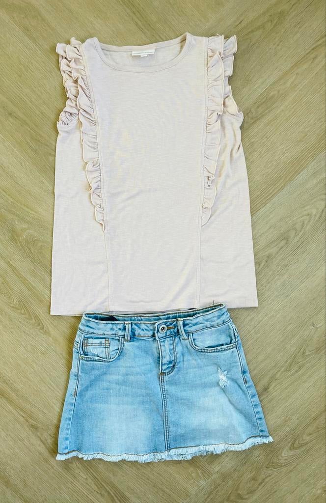 Pomp de Lux Lichtroze top met ruches maat 134, Verzenden, Zo goed als nieuw, Meisje, Shirt of Longsleeve