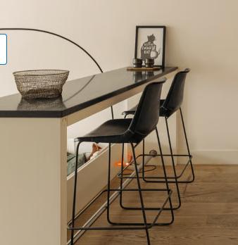 2x Sol Y Luna design barkruk zwart leer / metaal, Ophalen, Gebruikt, 60 tot 90 cm, Leer