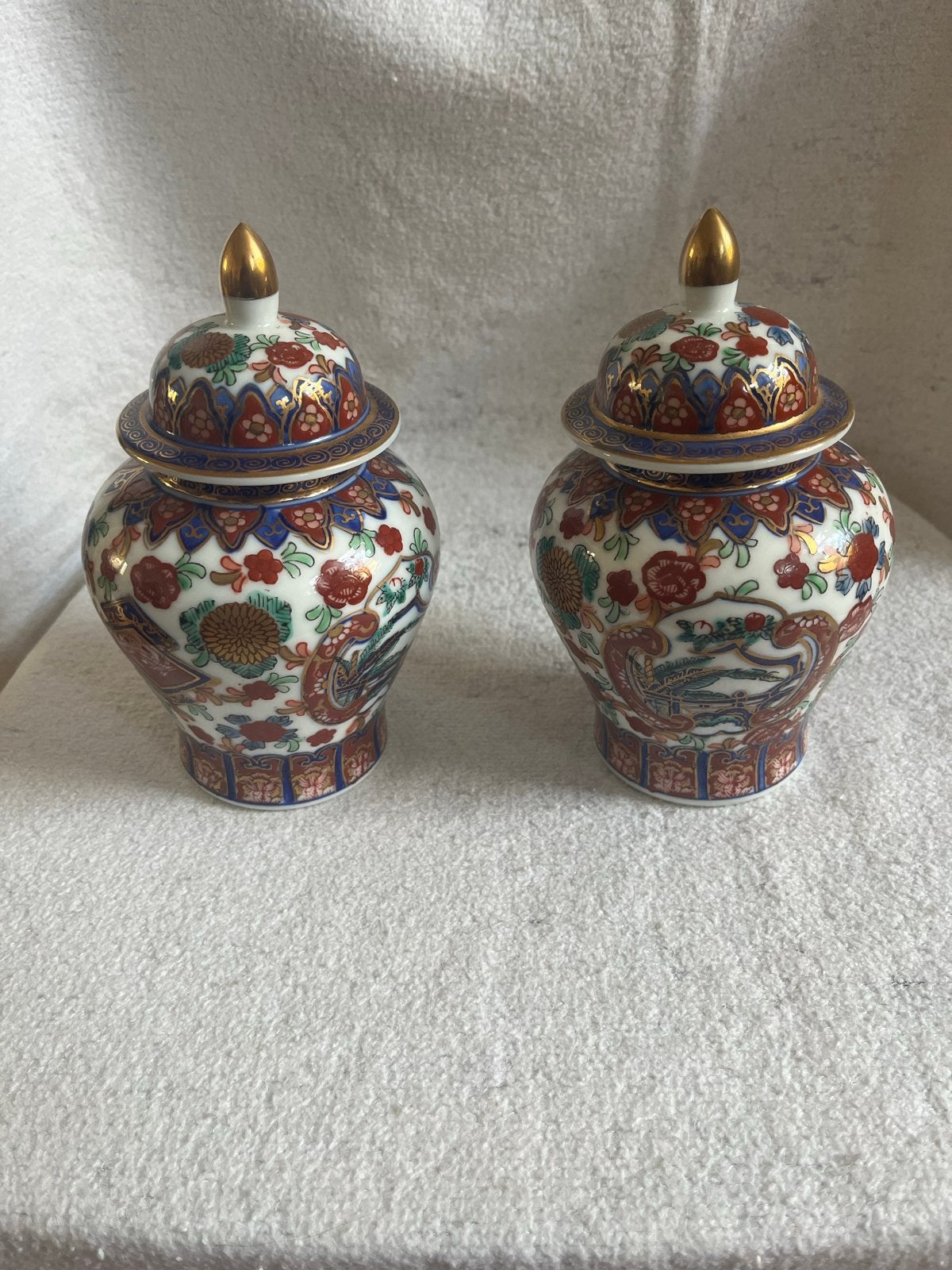 Set van 2 Vintage imari  Gemberpotten met Deksel, Ophalen of Verzenden