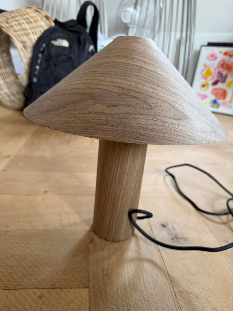2 Westwing nachtkastlampjes, houtlook, Ophalen, Zo goed als nieuw, Hout