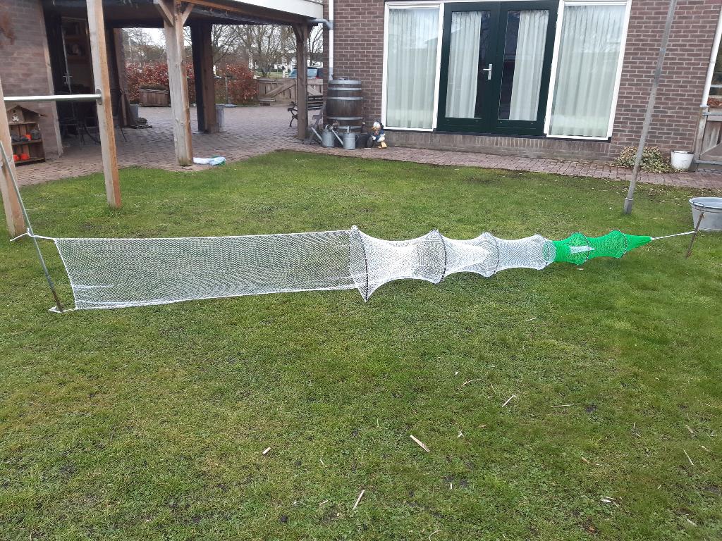 Fuik 80 mazen opzet met PE kub, enkelvleugel, Watersport en Boten, Ophalen of Verzenden, Nieuw, Net of Fuik