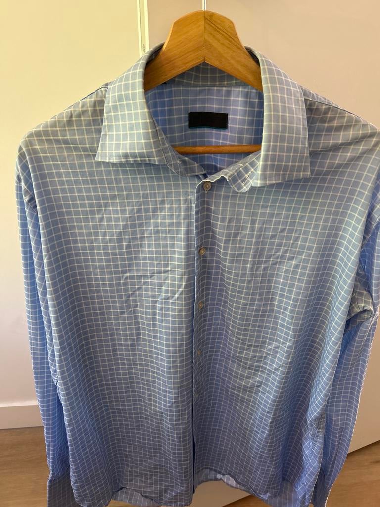 Suitsupply two ply overhemd 42 (16.5), Ophalen of Verzenden, Gedragen, Blauw, Halswijdte 41/42 (L)