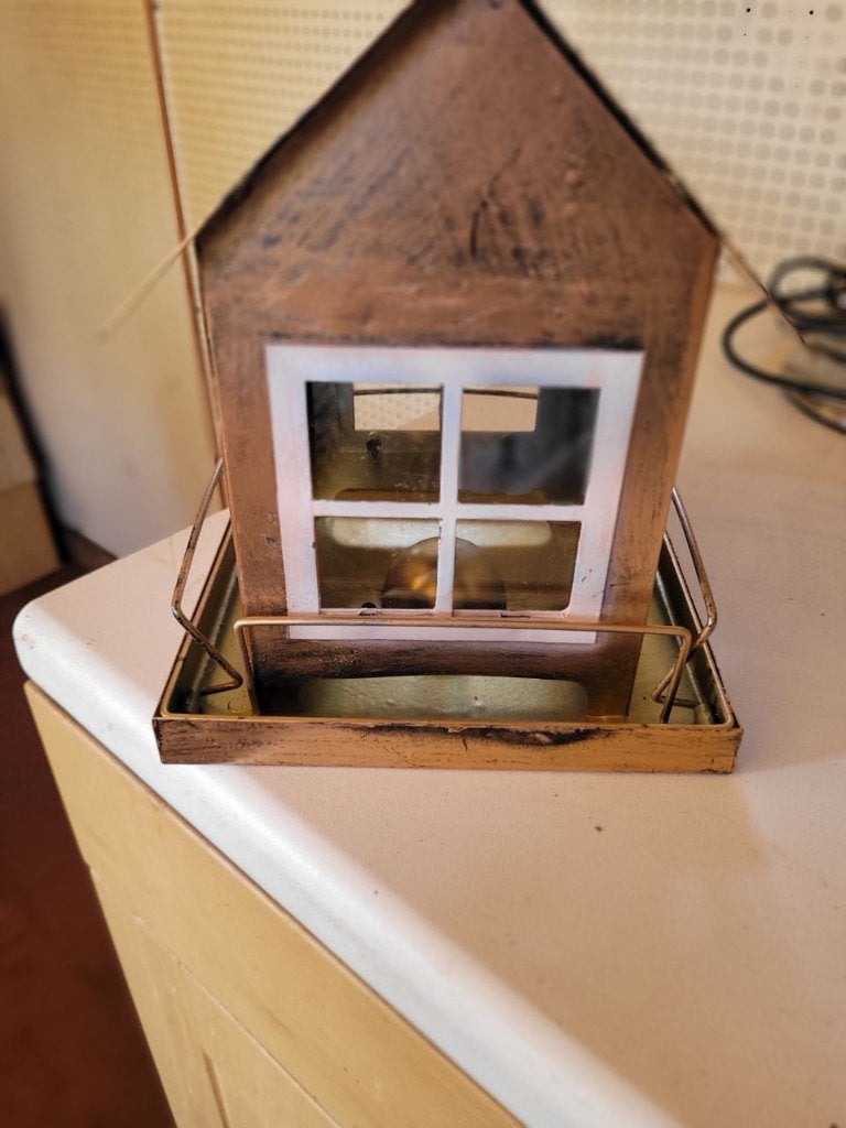 Brons kleurig vogelhuisje Nieuw 19X22 cm, Ophalen of Verzenden, Nieuw