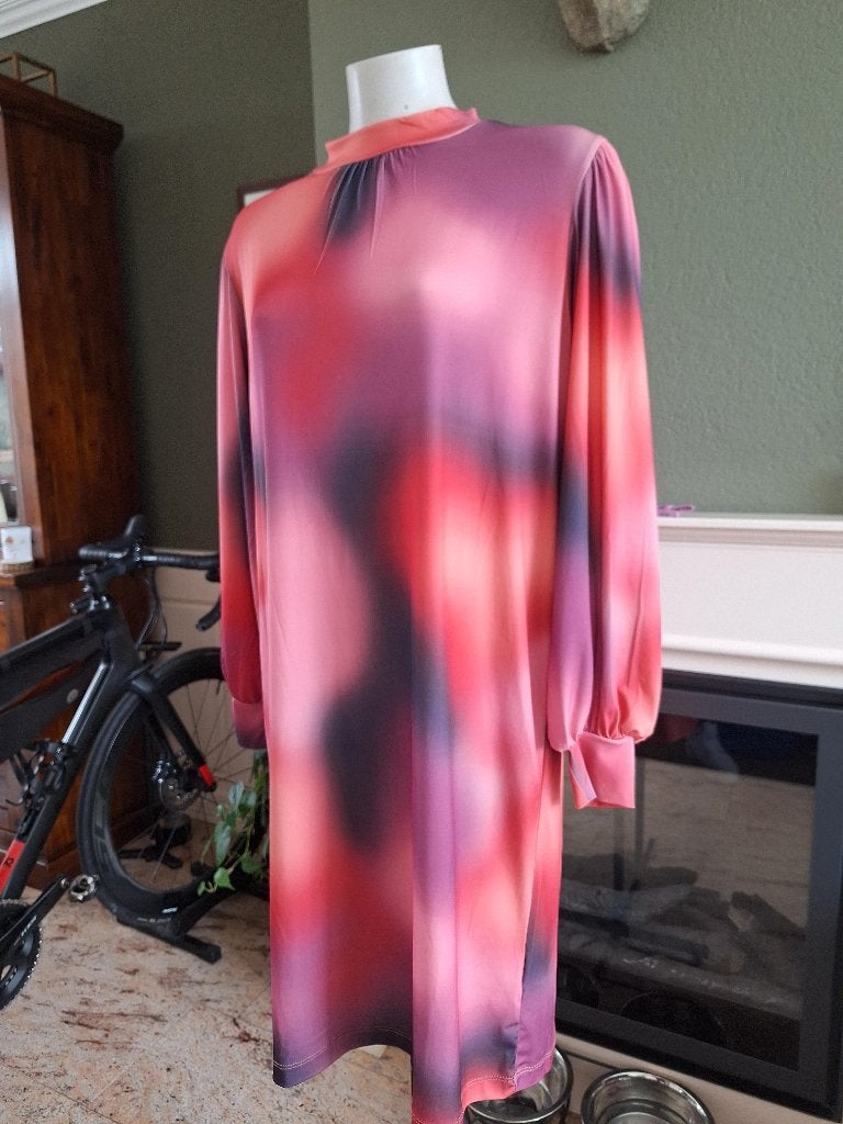 Numph nieuwe jurk M 38 40 ombre roze paars, Maat 38/40 (M), Nieuw, Knielengte, Numph