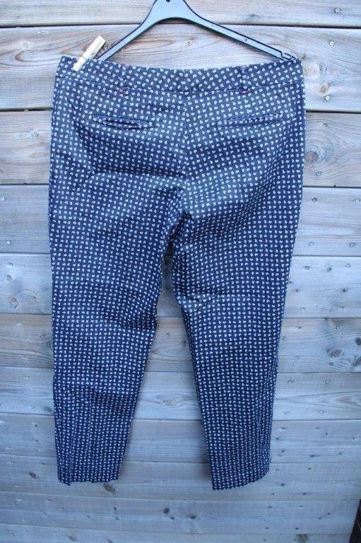 Broek donkerblauw/ creme Purificacion Garcia mt 42 Vaste pri, Blauw, Maat 42/44 (L), Ophalen of Verzenden, Zo goed als nieuw