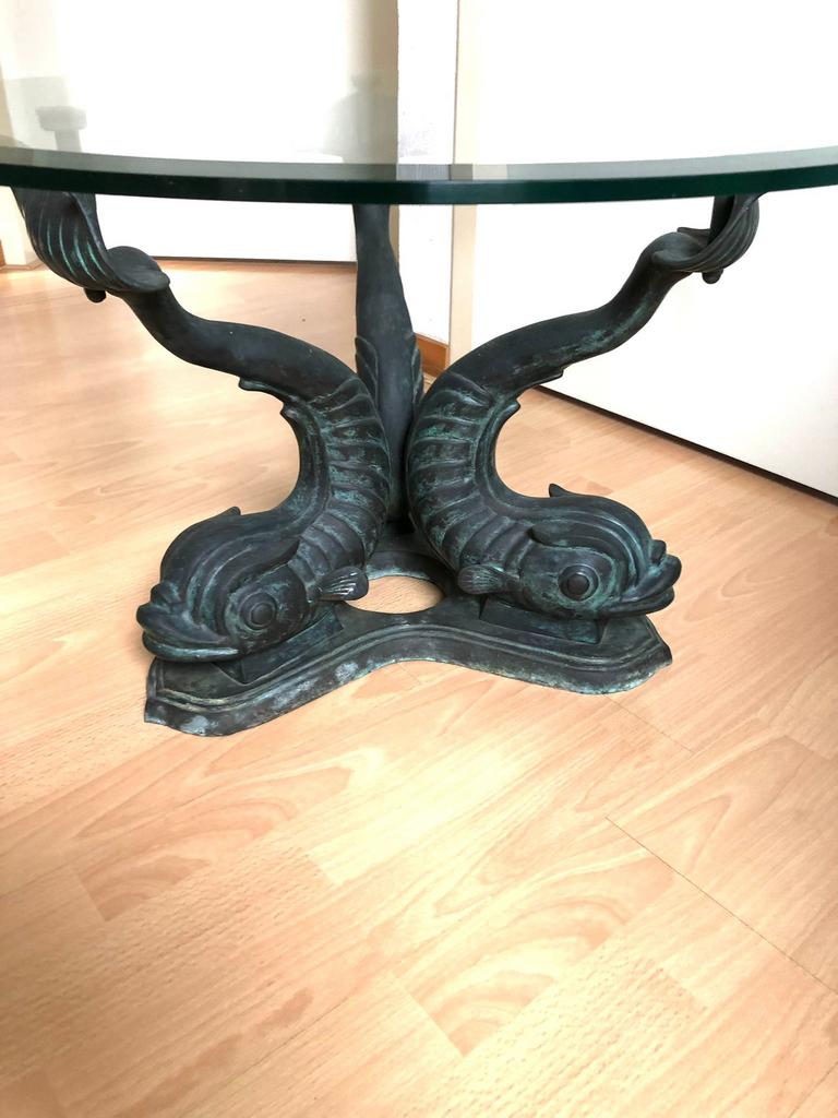 Bijzet tafel met koikarpervoet, Ophalen, 50 tot 100 cm, Rond, 50 tot 100 cm