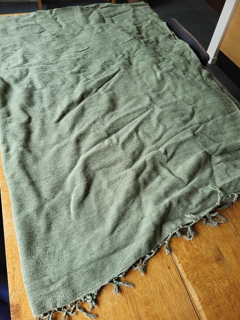 Plaid / Grand foulards KATOEN 250 x 375 cm Groen, Huis en Inrichting, Woonaccessoires | Plaids en Woondekens, Ophalen of Verzenden
