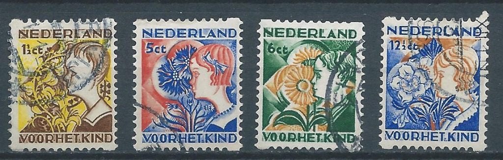 A712 – Nederland – roltanding NVPH R94-R97 (gestempeld), Postzegels en Munten, Postzegels | Nederland, Ophalen of Verzenden, T/m 1940