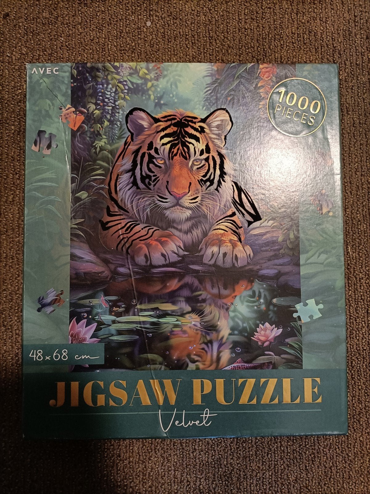 Jigsaw Puzzel Tijger 1000 Stukjes - Nieuwstaat, Ophalen of Verzenden, 500 t/m 1500 stukjes, Zo goed als nieuw, Legpuzzel