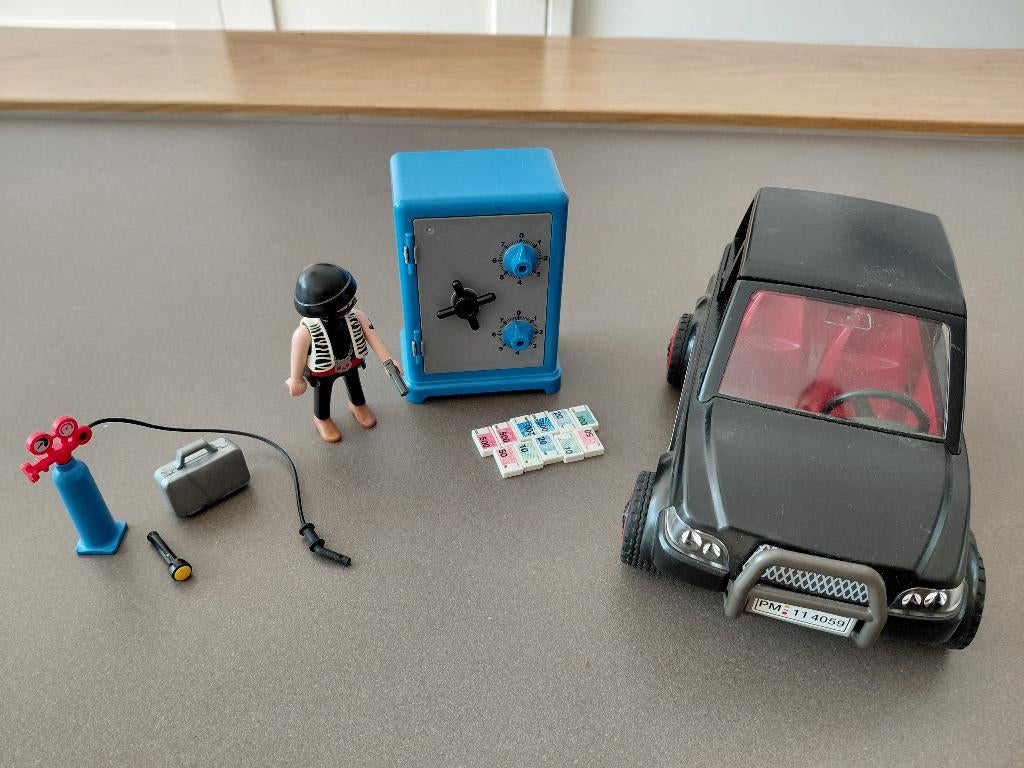 Playmobil brandkastkraker met vluchtauto - 4059, Ophalen of Verzenden, Gebruikt, Complete set