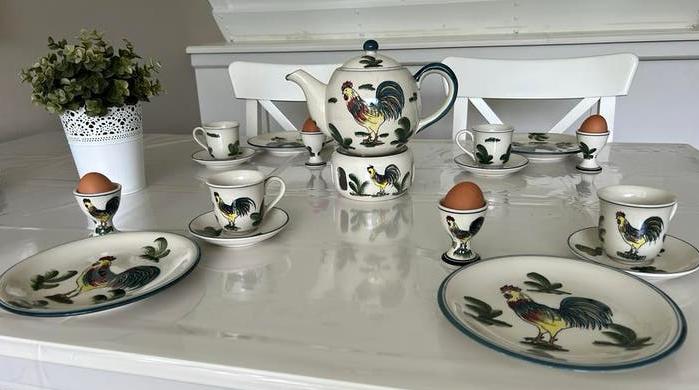 Compleet servies met haan decoratie, Ophalen, Gebruikt, Overige stijlen, Compleet servies