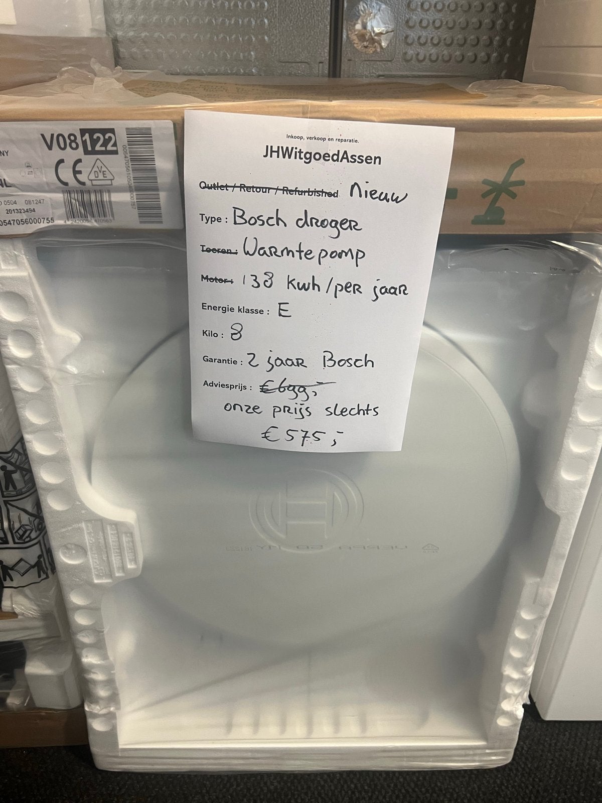 Bosch WTH8300CNL Warmtepompdroger - 8 kg, Energieklasse E, Jhwitgoedassen, 8 tot 10 kg, Ophalen of Verzenden, Jhwitgoedassen