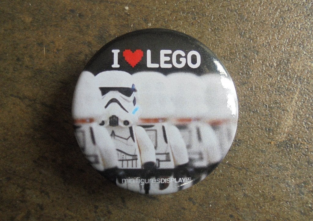 Lego Button I Love Lego (zie foto's), Ophalen of Verzenden, Zo goed als nieuw, Merk, Button
