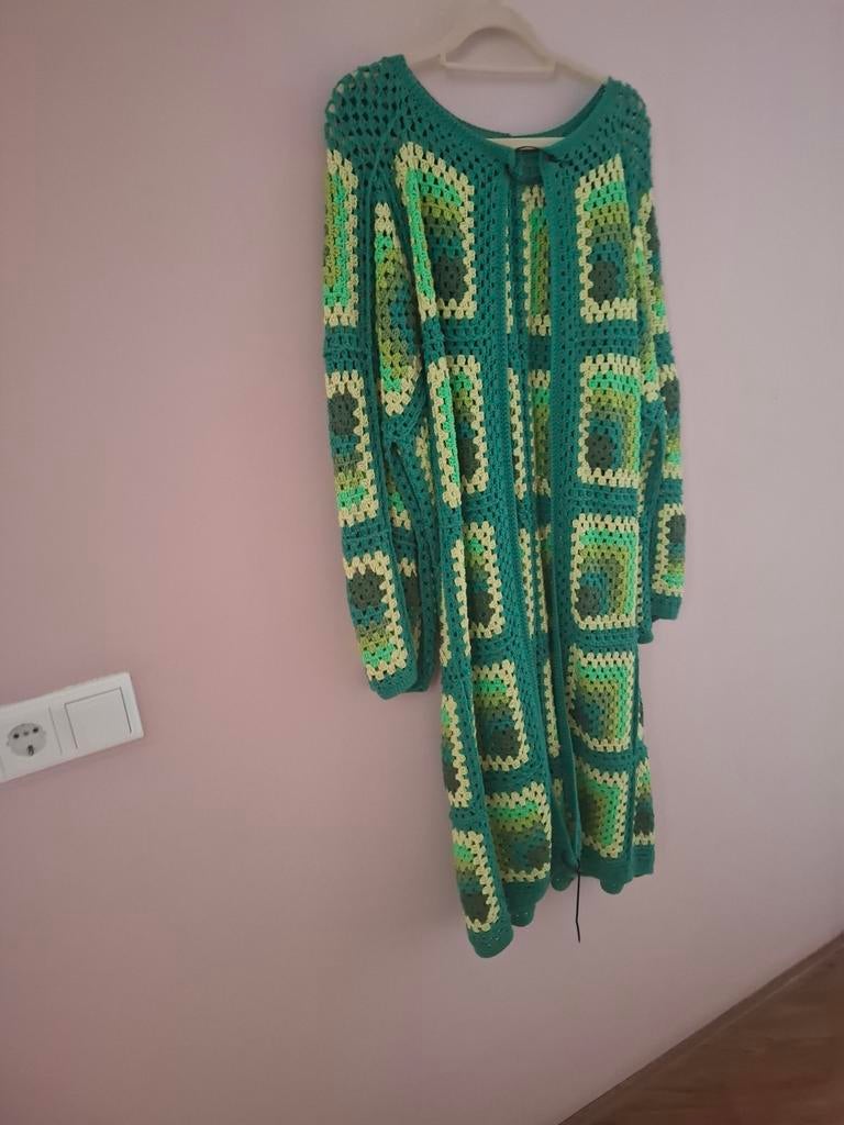 Te koop gehaakt vest grote maat katoen nieuw, Ophalen of Verzenden, Nieuw, Maat 46/48 (XL) of groter, Blauw