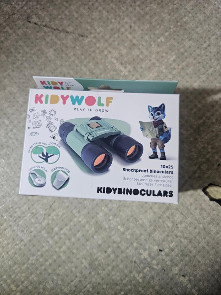 KIDYWOLF Kidybinoculars 10x25 - Schokbestendig voor kinderen, Ophalen, Dakkant (recht), Nieuw, 8 tot 12x