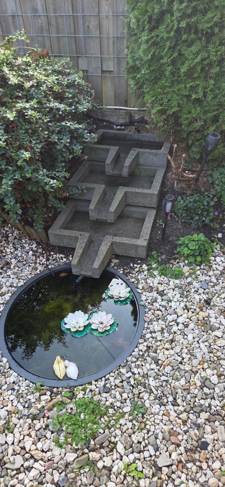 Betonnen Waterval met Vijver en 230V Pomp, Tuin en Terras, Ophalen, Gebruikt