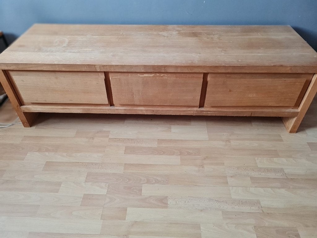 TV kast teakfineer, Ophalen, Gebruikt, 150 tot 200 cm, Teakhout