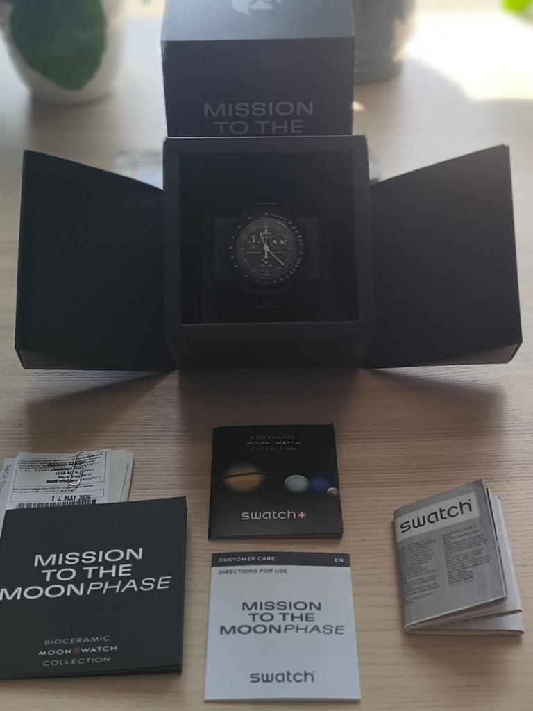 Omega x Swatch - Mission to Moonphase - Zwart, Verzamelen, Ophalen of Verzenden