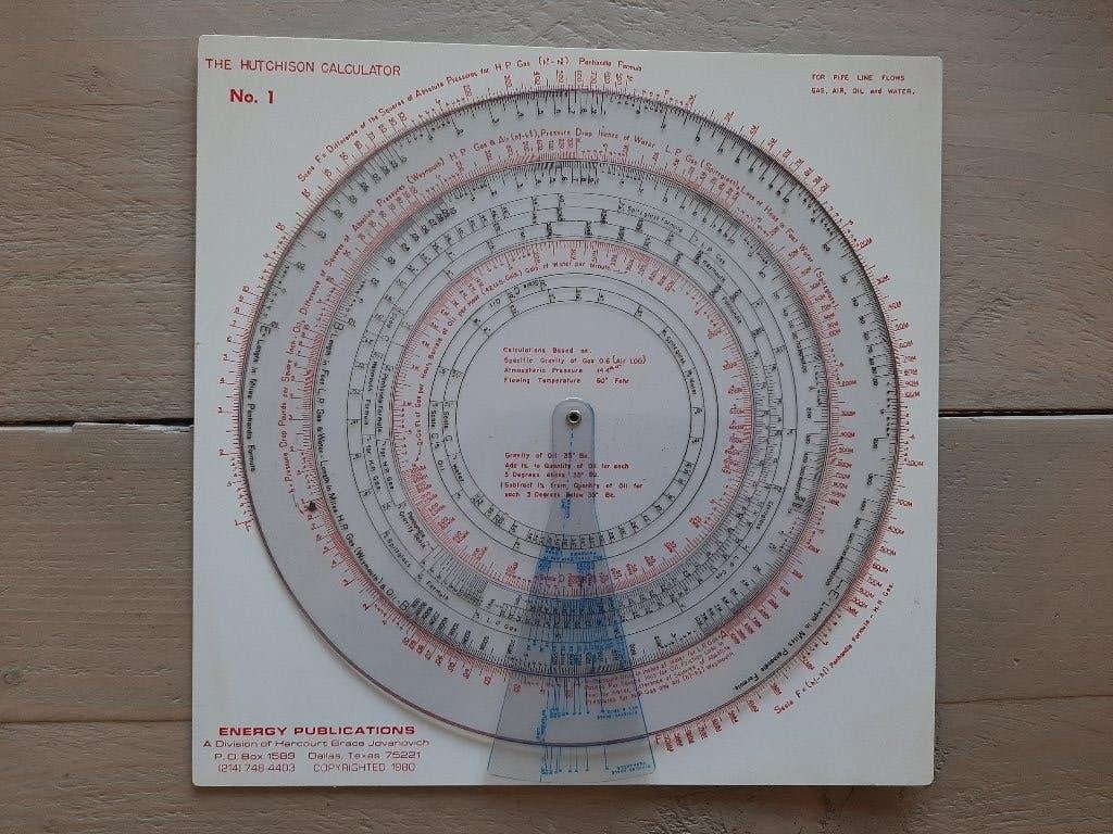 Hutchinson calculator no. 1 - circulaire rekenliniaal, Antiek en Kunst, Ophalen of Verzenden