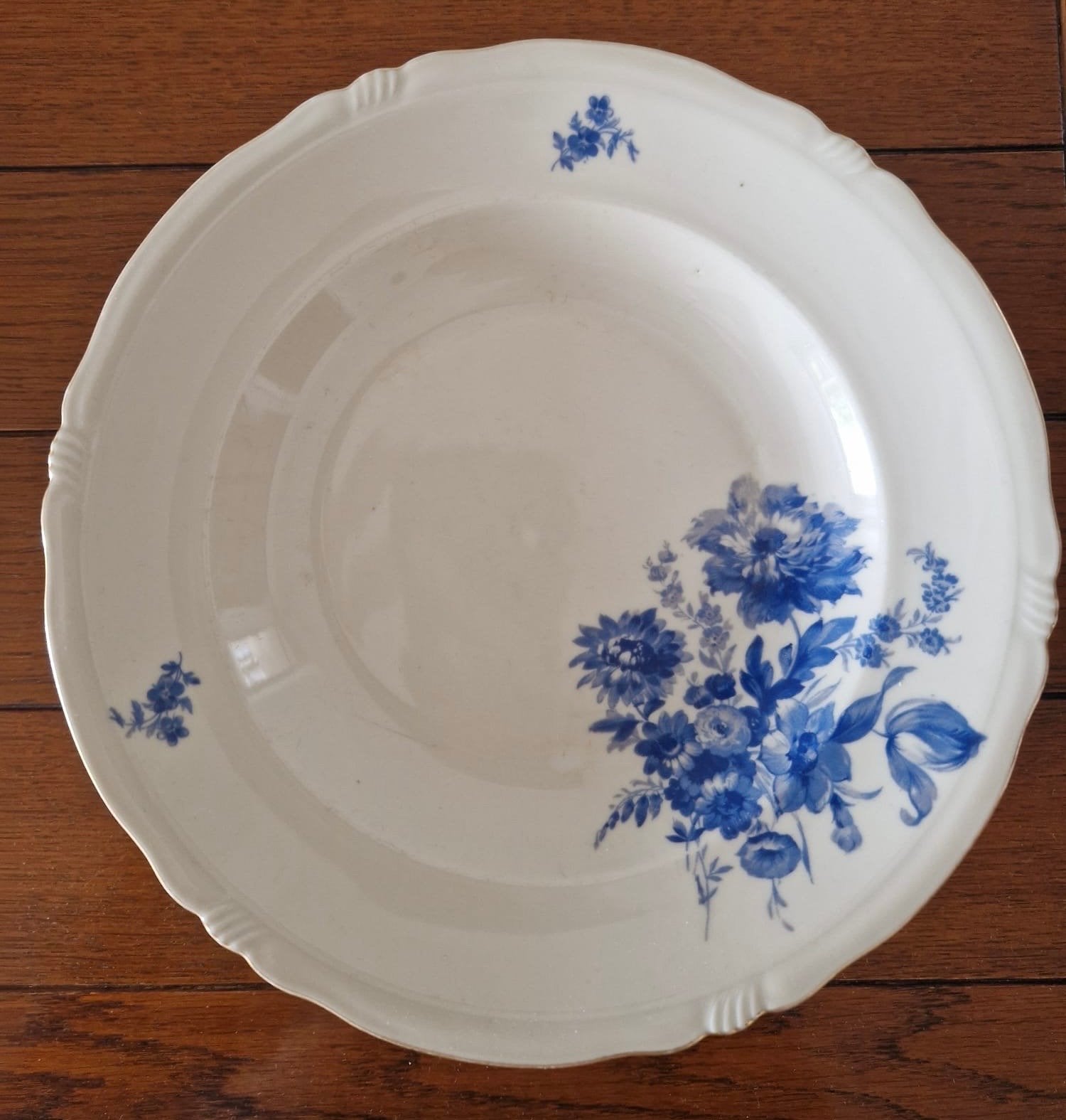 Set van 6 antieke borden met blauw bloemmotief, Antiek en Kunst, Antiek | Servies los, Ophalen