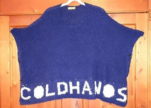 heerlijke warme trui-poncho One Size, Ophalen of Verzenden, Nieuw, Blauw, Trui of Vest