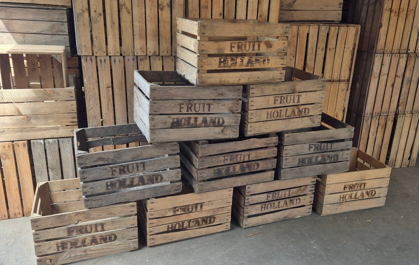 Vintage Houten Fruitkisten - Decoratief & Praktisch, Ophalen, Minder dan 50 cm, Gebruikt, Onbekend