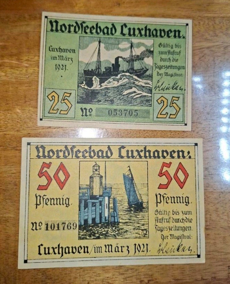 Duits Notgeld Cuxhaven Noodgeld, Ophalen of Verzenden, Duitsland
