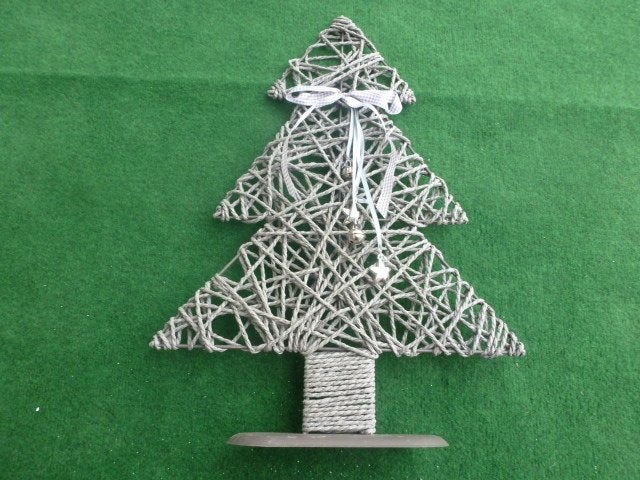NIEUW 2 mooie kerstdecoratie KERSTBOOM grijs 56 cm, Diversen, Kerst, Ophalen of Verzenden, Nieuw